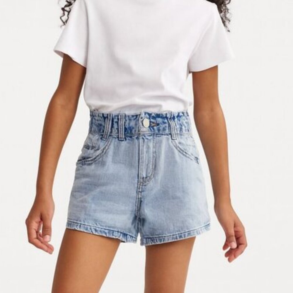 H&M Denim Shorts Blue Wash Girls Size 6 Elastic Waist